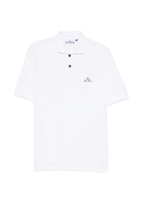 Stone Island logo-embroidery polo shirt - White
