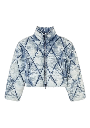 Diesel quilted acid-wash puffer jacket - Blue