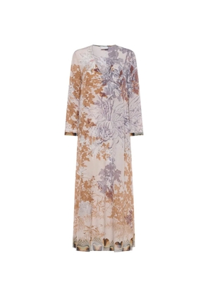 Pierre-Louis Mascia Brule floral A-line midi dress - Neutrals