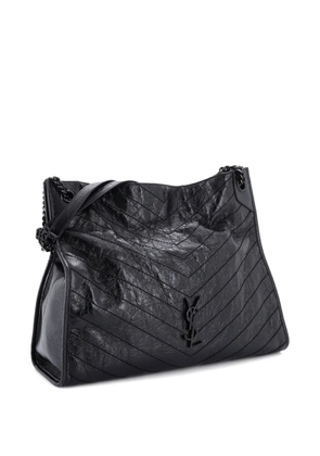 Saint Laurent Pre-Owned Niki Shopping Tote Matelasse Chevron Leather Large shoulder bag - Black