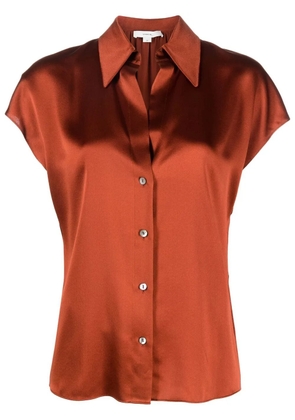 Vince cap-sleeve silk shirt - Orange