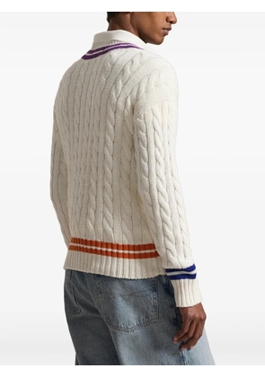 Polo Ralph Lauren cable-knit V-neck sweater - White