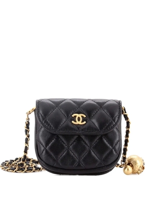 CHANEL Pre-Owned Pearl Crush Waist Bag Quilted Lambskin Mini belt bag - Black