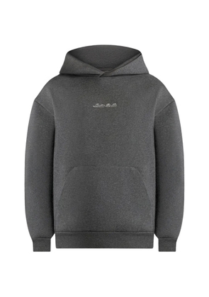 Manière De Voir Ollie logo-embroidery relaxed-fit charcoal grey hoodie