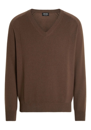 Zegna V-neck cashmere sweater - Brown