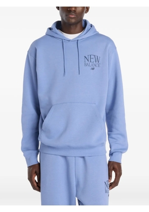 New Balance logo-detail fleece hoodie - Blue