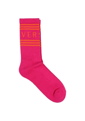 Versace logo striped socks - Pink