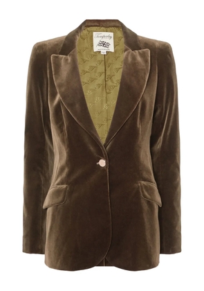 Temperley London velvet single-button jacket - Green