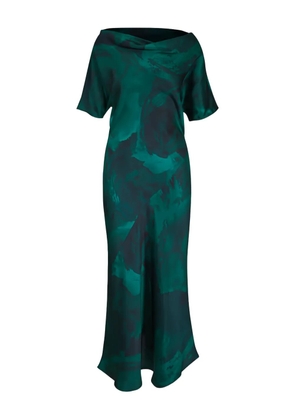 Kiton abstract-print midi dress - Green