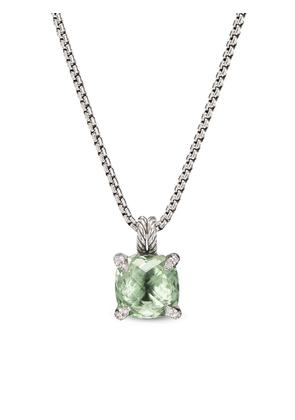 David Yurman sterling silver Chatelaine prasiolite and diamond necklace - Green