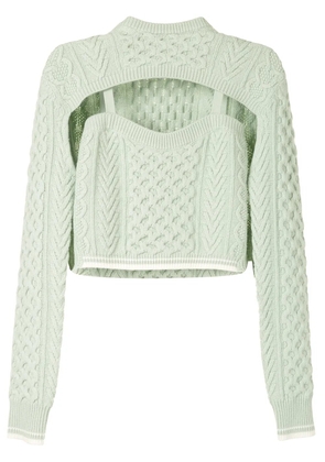 Rosie Assoulin cut-out cropped jumper - Green