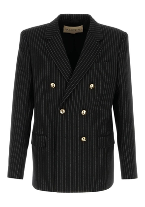 Valentino Garavani embroidered pinstripe blazer - Black