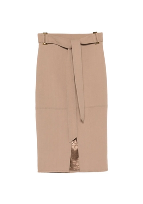 Elisabetta Franchi belted midi skirt - Brown