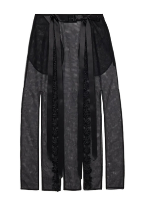 Simone Rocha ribbon-embellished slit midi skirt - Black