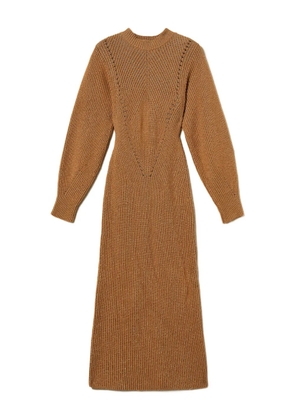TWINSET lurex-knit ribbed dress - Brown
