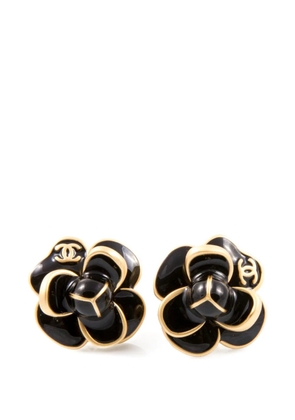 CHANEL Pre-Owned 2020s Camelia flower-shape earrings - Gold