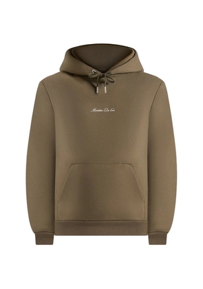 Manière De Voir Gustave logo-embroidery regular-fit green hoodie