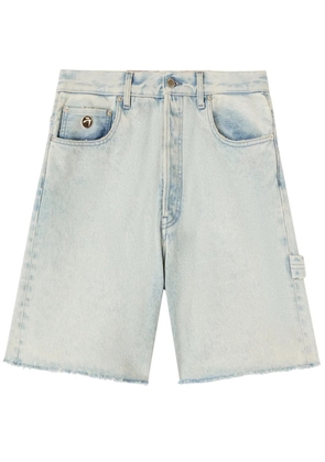 AMBUSH raw-edge denim shorts - Blue