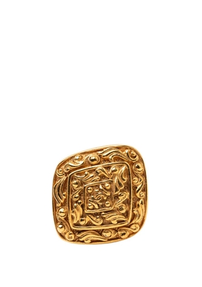 CHANEL Pre-Owned 20th Century CC Gold Plated Diamond Brooch costume brooch