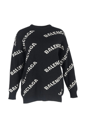 Balenciaga Pre-Owned logo-intarsia sweater - Black