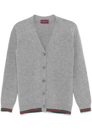 Gucci Web-stripe cardigan - Grey
