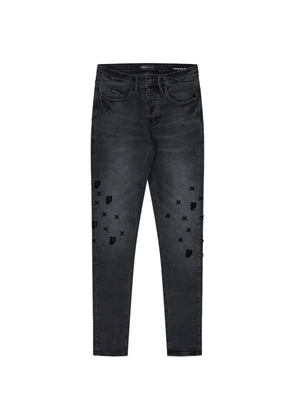 Purple Brand tuffetage monogram jeans - Black