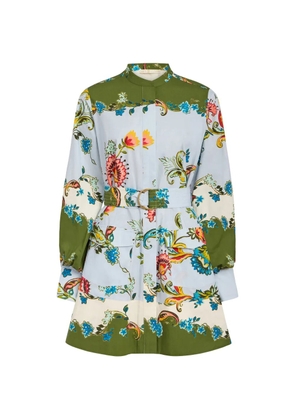 Marie Oliver Hughes floral belted dress - Blue