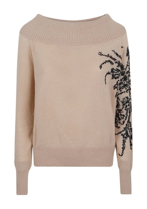 Ermanno Scervino sequin-embellished boat-neck sweater - Neutrals