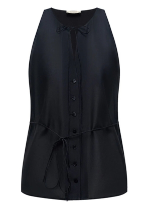 12 STOREEZ tie-fastening cotton-blend blouse - Black