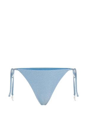 Karl Lagerfeld Signature lurex cheeky bikini bottoms - Blue