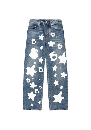 SP5DER star print bootcut jeans - Blue