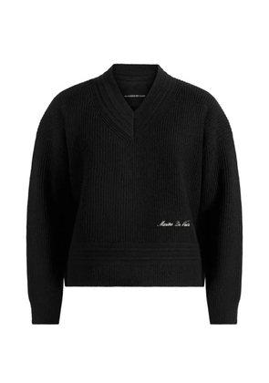 Manière De Voir Remi logo-embroidery V-neck knit black sweater
