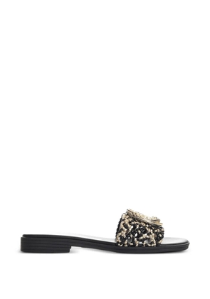 Just Cavalli logo-appliqué sandals - Black