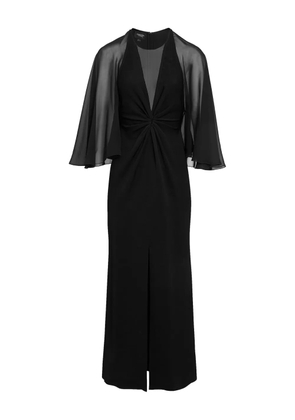 Giambattista Valli draped-sleeve midi dress - Black