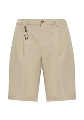 Paul & Shark logo-charm pleated shorts - Neutrals