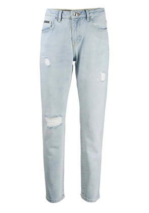 Philipp Plein distressed straight-leg jeans - Blue
