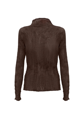 Issey Miyake high-neck long-sleeved top - Brown