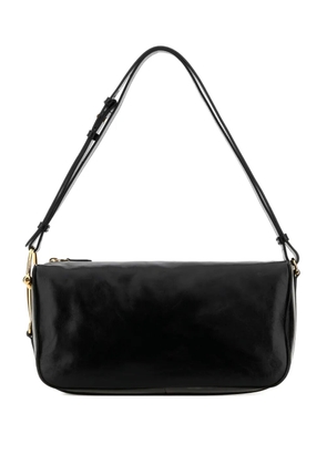 Gucci half horsebit leather shoulder bag - Black