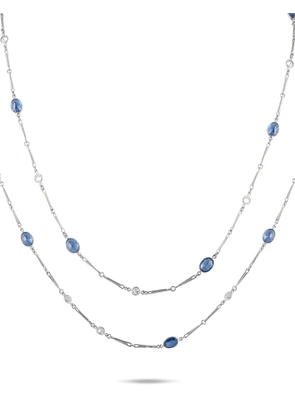 LB Exclusive platinum diamond and sapphire necklace - Silver