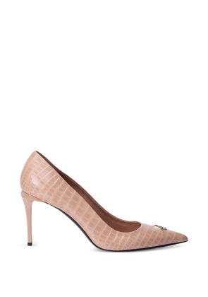 Philipp Plein crocodile-effect pumps - Neutrals