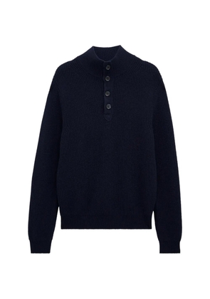 Pringle of Scotland mock-neck ribbed cashmere sweater - Blue