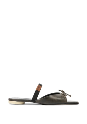 MM6 Maison Margiela square bow leather sandals - Brown