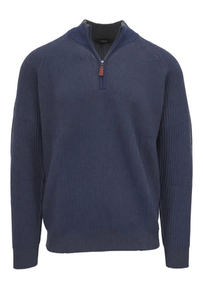 Kinross Cashmere half-zip ribbed sweater - Blue