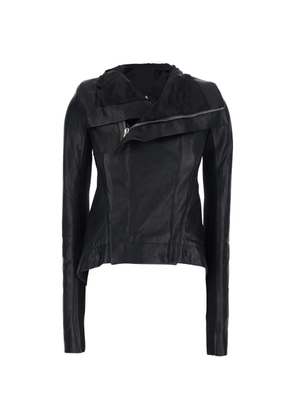 Rick Owens leather zip-up jacket - Black