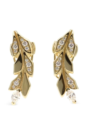 Tiffany & Co Eyewear Van Climber leaf diamond earrings - Gold