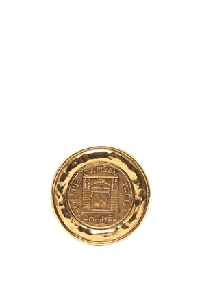 CHANEL Pre-Owned 1970-1980 Gold Plated 31 Rue Cambon Round Brooch costume brooch