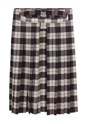 Duran Lantink tartan-pleated skirt - Neutrals