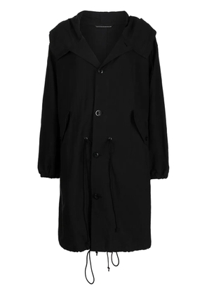 Y's oversized hooded coat - Black