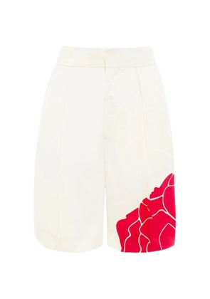 Victoria Beckham floral-print tailored shorts - Neutrals