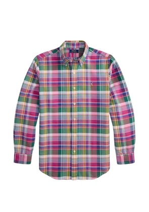 Polo Ralph Lauren plaid-pattern embroidered-logo shirt - Pink
